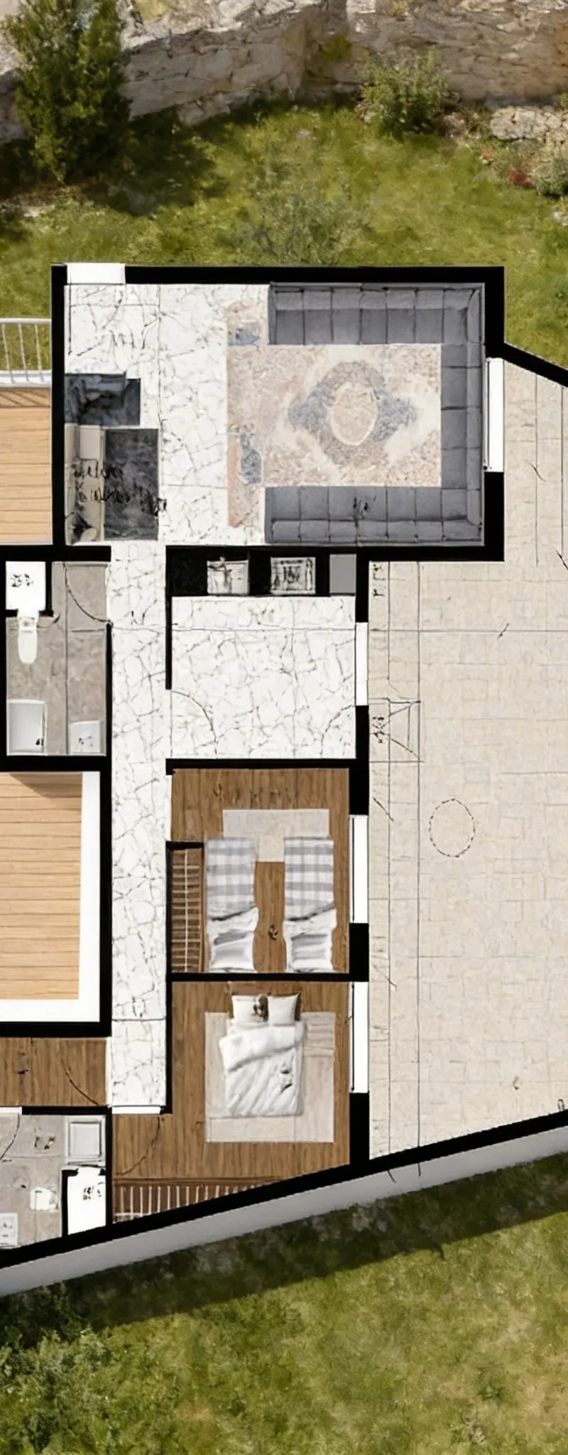 Appart à vendre 196 m² avec une grande terasse