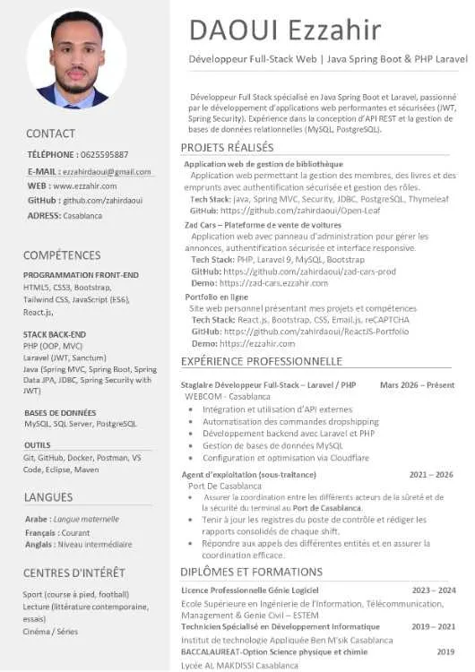 Développeur Full-Stack (Java/PHP)