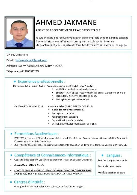 aide comptable / recouvrement et facturation - Casablanca