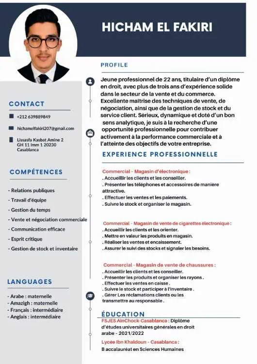 Gestionnaire magasin avec expérience en ventes - Casablanca