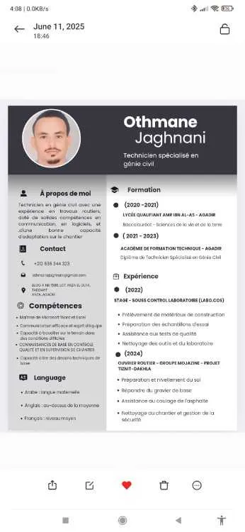 Technicien Spécialisé en Génie Civil - Agadir