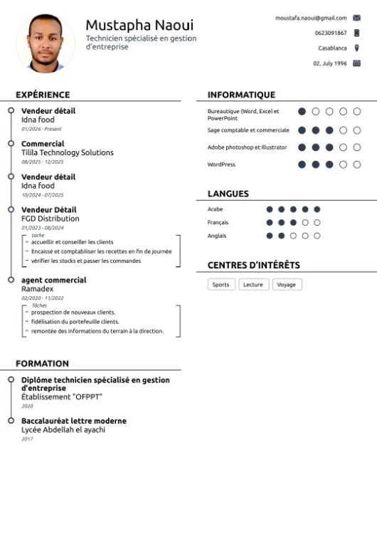 Commercial / Vendeur expérimenté cherche emploi - Casablanca
