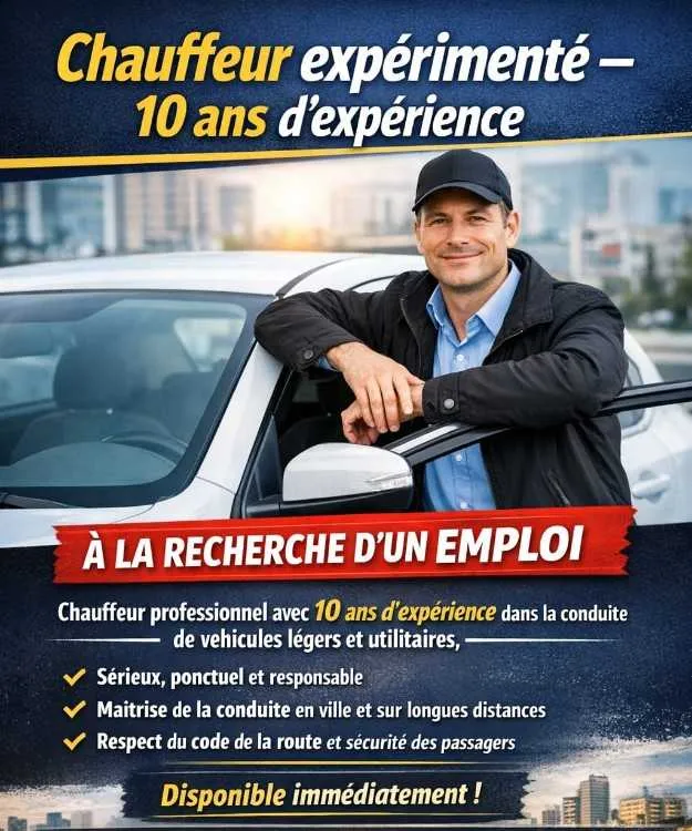 Chauffeur expérimenté - Bouskoura