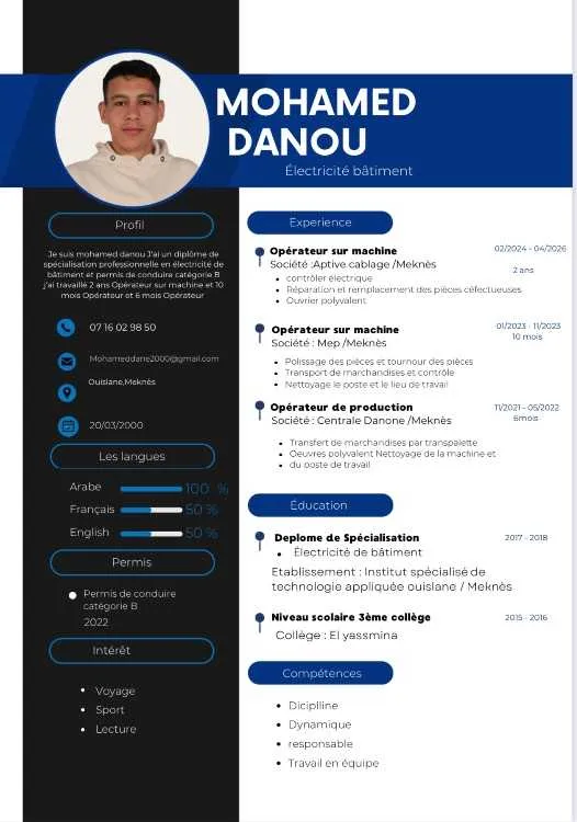 Demande emploi tout sectour - Meknès