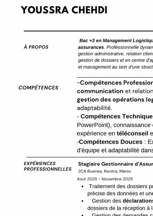 Demande de stage en logistique
