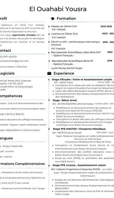 Génie civil – recherche d’emploi - Tanger