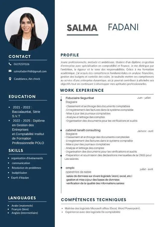 Aide comptable – Assistante – Agent de saisie - Casablanca