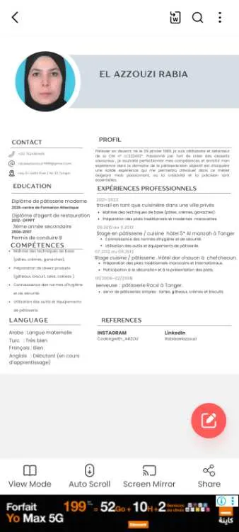Demande de stage pâtisserie