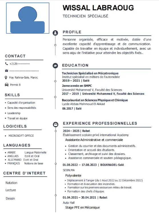 Candidature pour un poste - Rabat