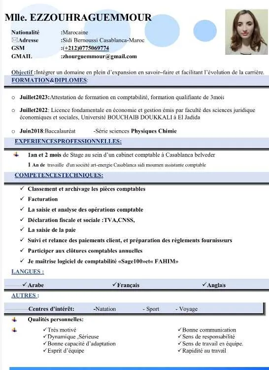 Cherche emploi économie - Casablanca