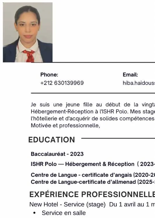 Reception / serveuse/ caisse - Casablanca