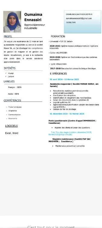 Assistante approvisionnneuse - Casablanca