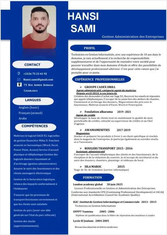 Gestion administration des enterprise - Casablanca