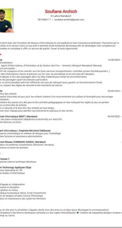 Candidature – Poste polyvalent - Marrakech