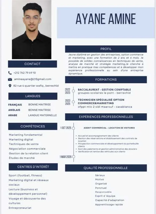 agent commercial - bac +2 - Berrechid