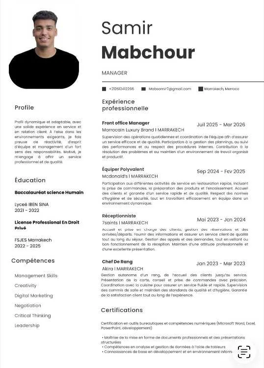 Chef de rang / de salle - Marrakech