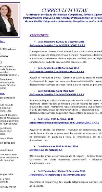 Assistante secrétaire de direction - Marrakech