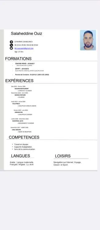 Chauffeur coursier livreur - Casablanca