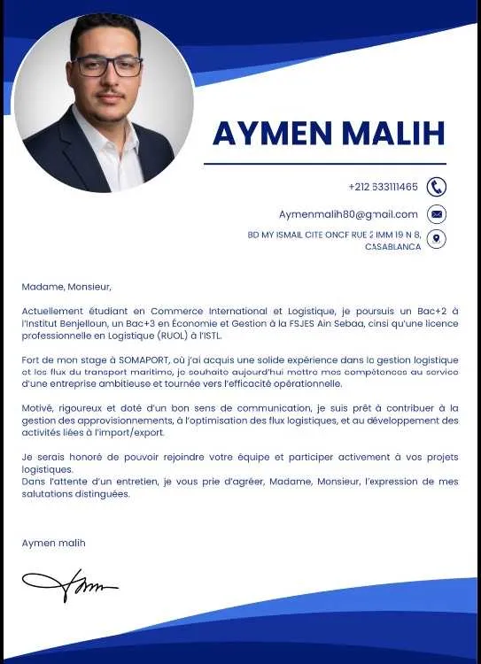Demande de stage en logistique internationale et i