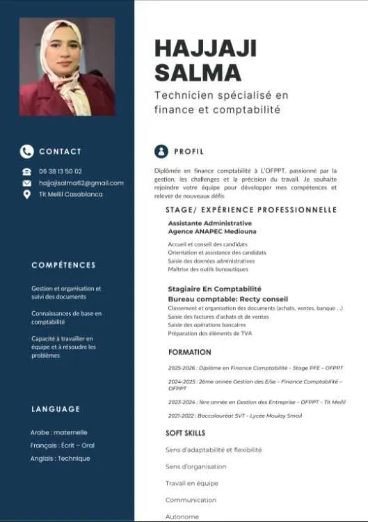 Technicienne en finance et comptabilité cherche st