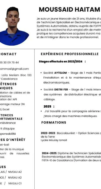 technicien de maintenance - Casablanca