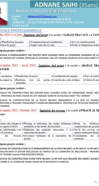 ingénieur en génie civil - Tanger