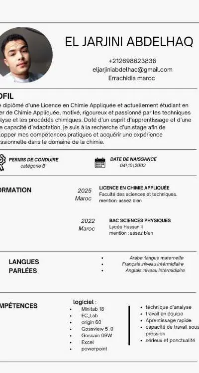 Recherche de stage en Chimie