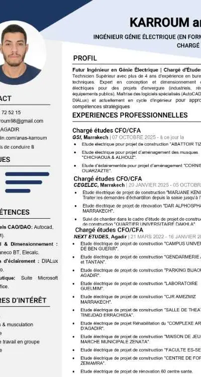Chargé d'Études CFO/CFA - Agadir
