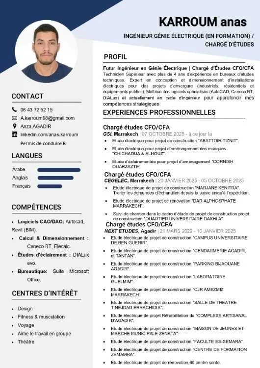 Chargé d'Études CFO/CFA - Agadir
