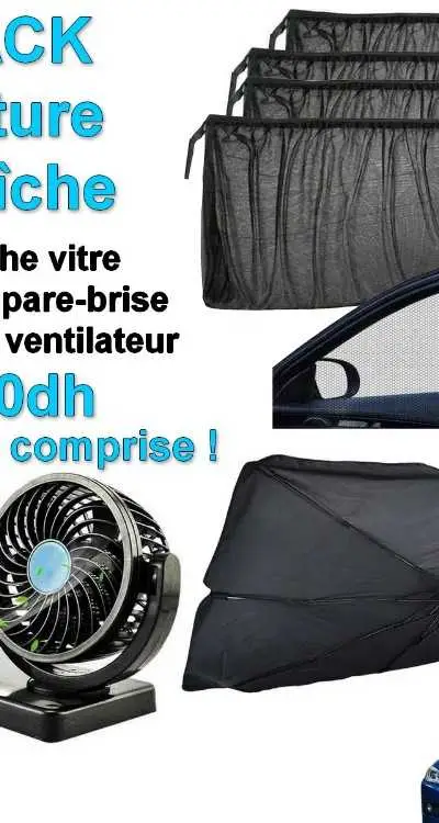 Pack Voiture Fraîche Ventilateur Cache Fenêtres