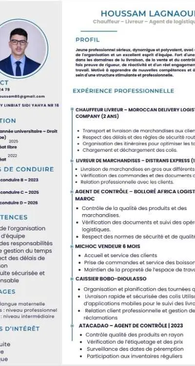 Demande emploi chauffaure livreure coursier