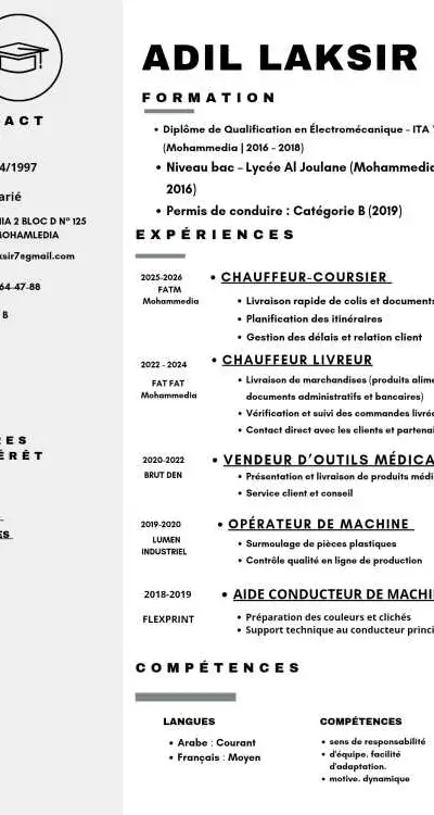 chauffeur / livreur (coursier)