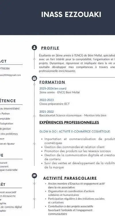 Étudiante en Comptabilité et Audit à la recherche