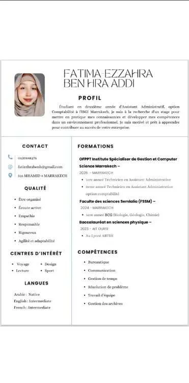Stage assistant administratif