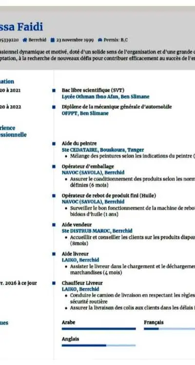 Chauffeur/livreur