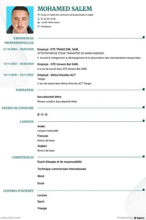 Demande de emploi chauffeur