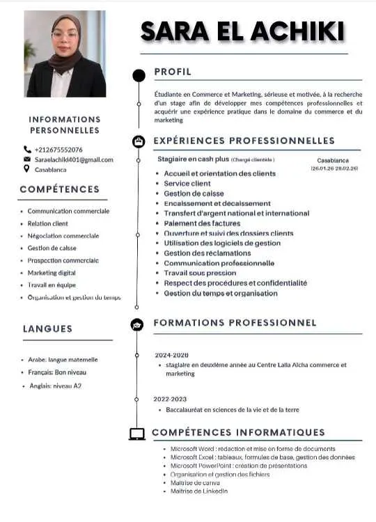 Étudiante en Commerce & Marketing cherche stage