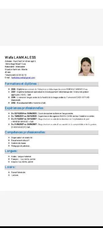 Enseignante d'arabe