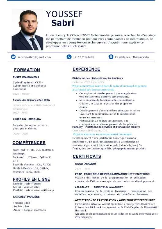 Élève ingénieur CCN – Recherche de stage