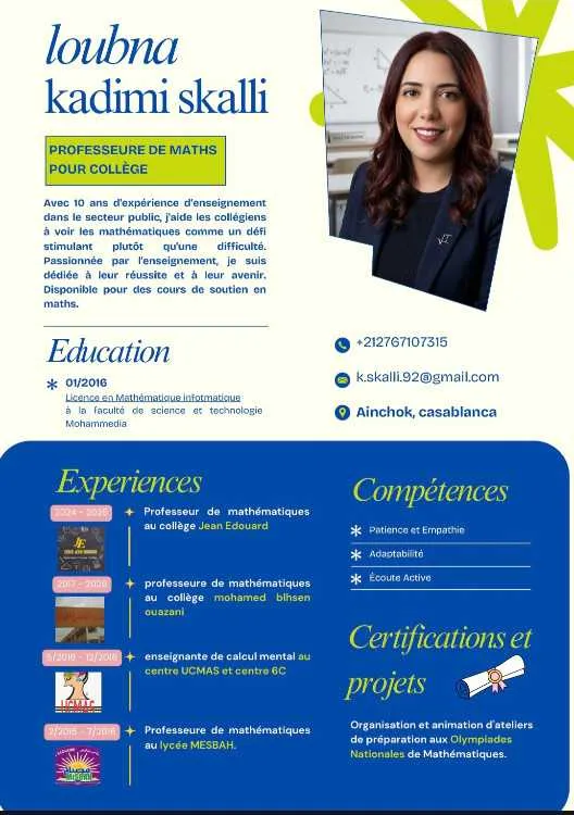 prof de maths niveau college