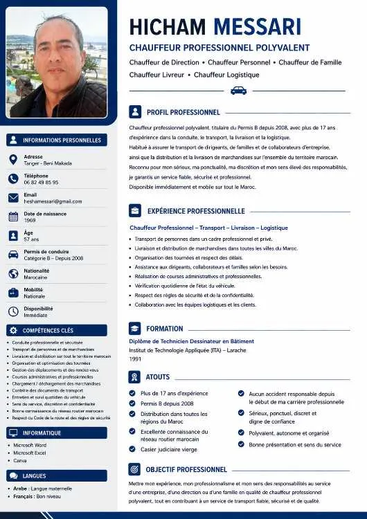 Chauffeur Professionnel – Transport – Livraison –