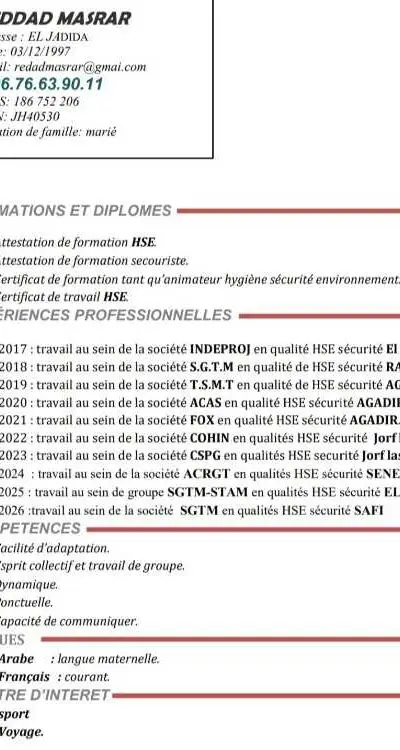 Animateur HSE