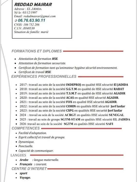 Animateur HSE