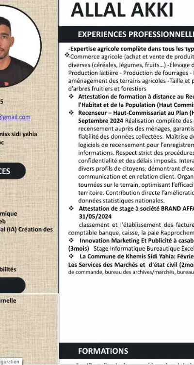 Candidature – Poste dans le domaine agricole (Régi