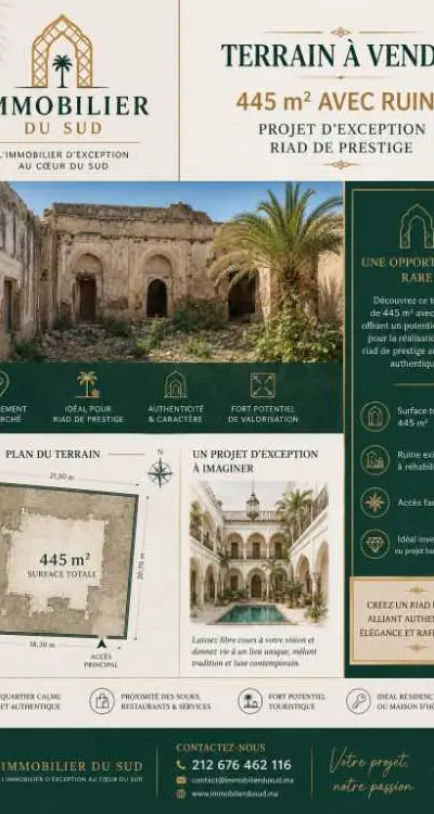 Terrain avec ruine pour construire un riad