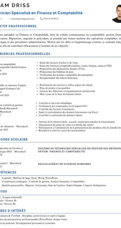 Technicien Spécialisé en Finance et Comptabilité