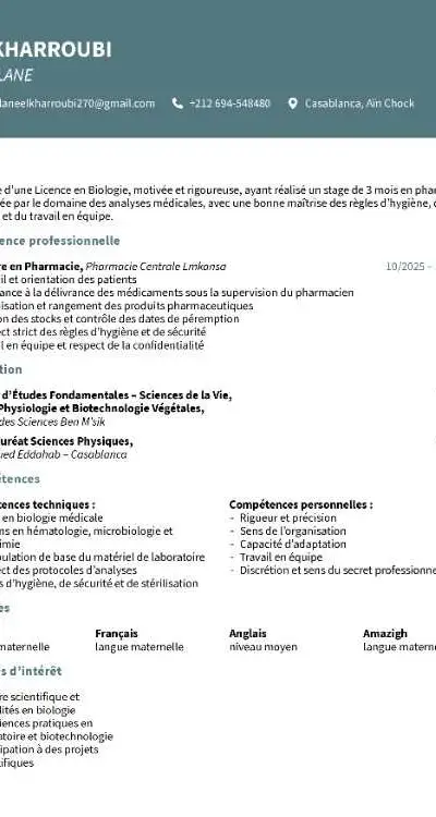 TECHNICIENNE DE LABORATOIRE