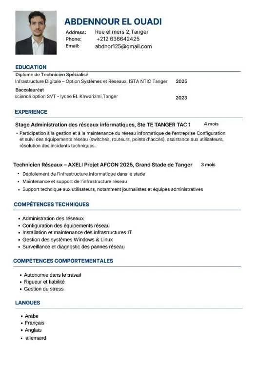 technicien de réseaux et systèmes informatiques